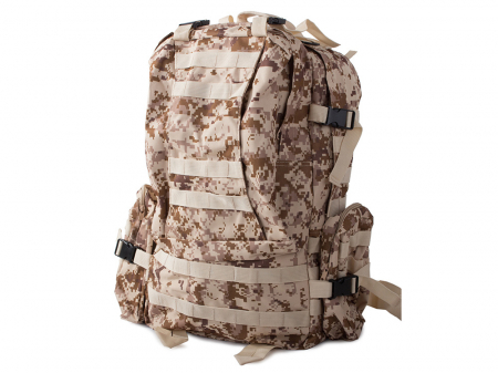 Rucsac tactic militar, Cracos®, dimensiuni 50x55x20cm, 45L, bej, ideal pentru drumetii, activitati in natura sau expeditii [12]