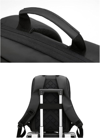 Rucsac Ultraslim Laptop Cracos Negru 40x29x10 cm 24L Rezistent la Apă [8]