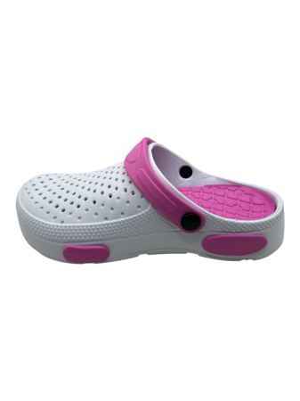 Saboti dama EVA alb/roz Tecos comozi si usori cu ventilatie pentru gradina si uz zilnic [1]