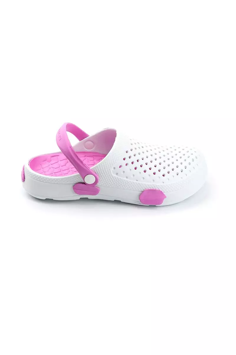 Saboti de gradina pentru dama din material EVA, alb cu roz, marime 36, cu gauri pentru circulatia aerului, foarte usori, 23.5 centimetri [3]