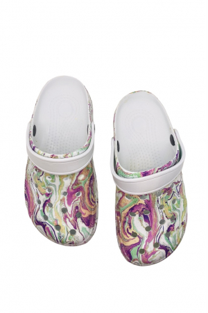 Saboti de gradina pentru dama din material EVA, Tecos, camuflaj alb, marime 36, cu gauri pentru circulatia aerului, foarte usori, 24 centimetri [5]