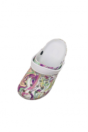 Saboti de gradina pentru dama din material EVA, Tecos, camuflaj alb, marime 36, cu gauri pentru circulatia aerului, foarte usori, 24 centimetri [3]