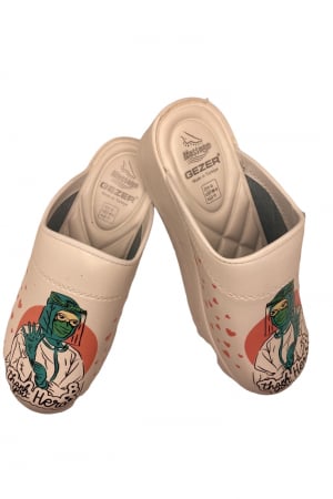 Saboti medicali, albi cu imprimeu medical, marime 36 [0]