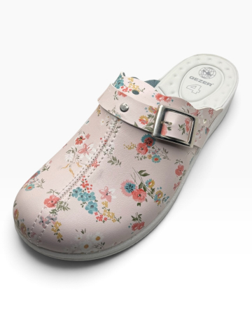 Saboți medicali sanitari roz cu imprimeu floral cu absorbția șocurilor [1]