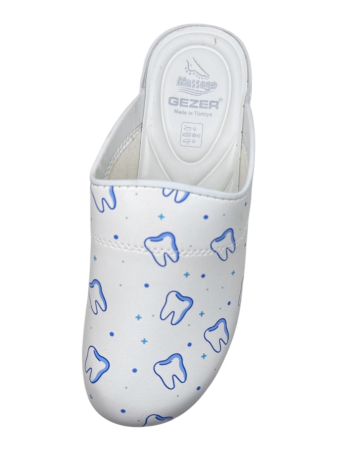 saboti medicali dama imprimeu dentist piele ecologica alb [4]