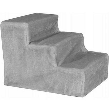 Pet Shop - Scara pentru animale de companie, caini sau pisici, 3 trepte, dimensiune 45x35x31.5 centimetri, gri, cadru plastic rezistent