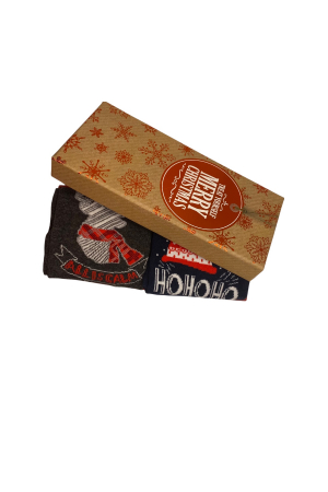 Set 2 Perechi Sosete Multicolore cu Model de Craciun, marime 41-44 , 2 modele diferite [6]