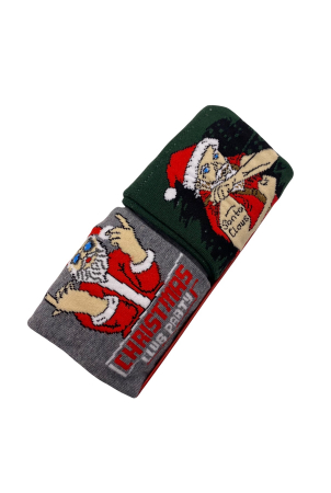 Set 2 Perechi Sosete Multicolore cu Model de Craciun, marime 41-44, 2 modele [0]