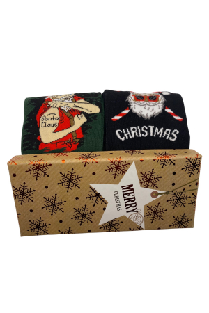 Set 2 Perechi Sosete Multicolore cu Model de Craciun, marime 41-44, 2 modele 41-44 [3]