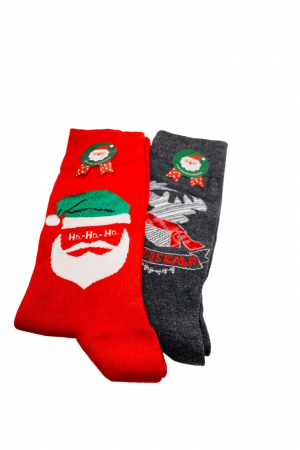 Set 2 Perechi Sosete cu Model de Craciun, gri și roșu, marime 41-44, 2 perechi [4]