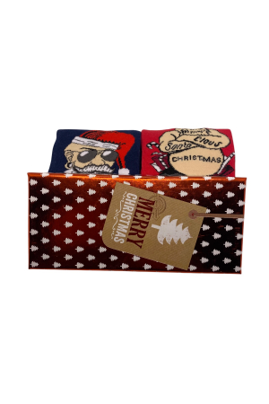 Set 2 Perechi Sosete Multicolore cu Model de Craciun, marime 41-44, 2 modele [2]