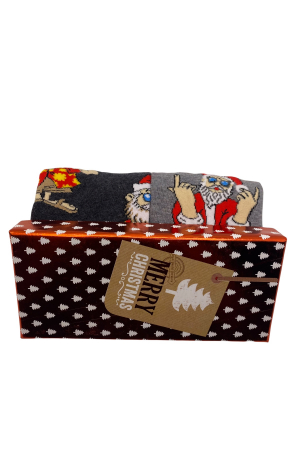 Set 2 Perechi Sosete Multicolore cu Model de Craciun, marime 41-44, 2 modele [4]