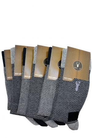 Sosete barbati - Set 6 perechi sosete din bumbac pentru barbati, gri si negru, marimi 41-44