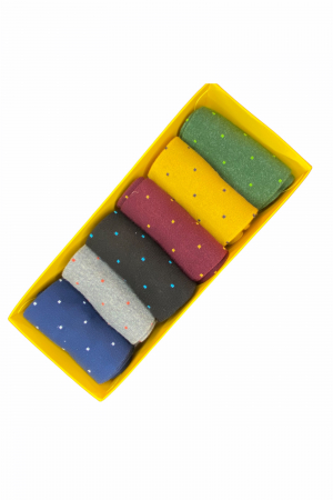 Set 6 perechi sosete din bumbac pentru barbati, multicolore, marimi 41-44 [3]