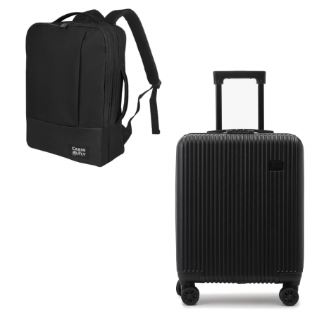 Trollere - Set Călătorie CabinFly Troller + Rucsac Negru pentru Lufthansa
