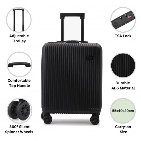 Set CabinFly Ryanair Priority – Troller și Rucsac Negru 55x40x20 + 40x30x20 [4]