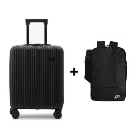 Trollere - Set Călătorie CabinFly pentru Ryanair Priority – Troler & Rucsac Negru