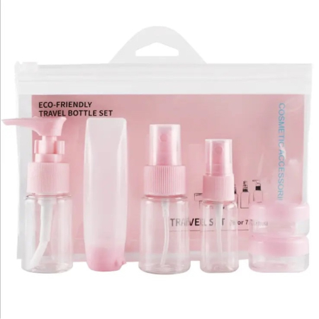Set călătorie Cracos roz cu rucsac laptop USB și trusă cosmetică 9 piese [1]