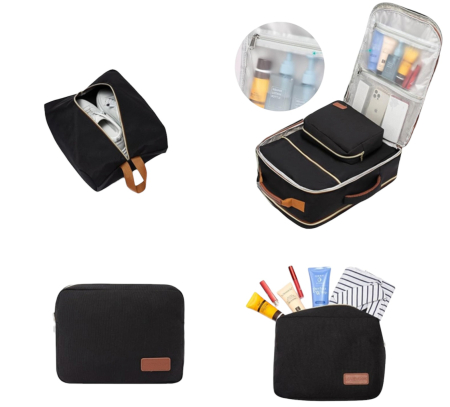 Set călătorie, rucsac Multifunctional Cracos®, maro , 46x36x20 cm, 36-55L, impermeabil, organizatoare bagaje si saculet incaltaminte incluse, ideal pentru vacanta, calatorit sau transport [1]
