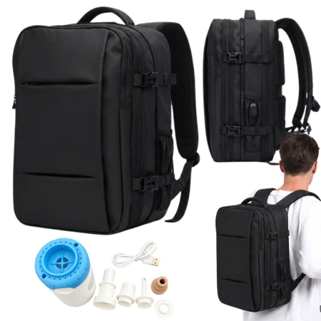 Set calatorie rucsac vacuum Cracos 50x36x23 cm cu pompa electrica si accesorii incluse [1]
