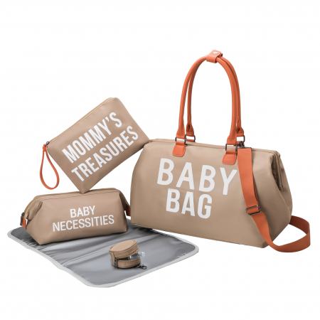 Rucsacuri - Set de voiaj Mommy Bag Cracos – 3 genti pentru mamici și bebeluși, cu saltea de înfășat