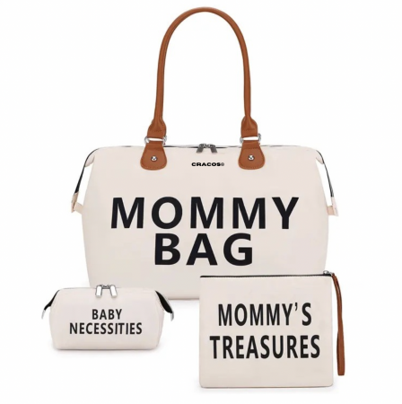 Rucsacuri - Set de voiaj Mommy Bag, Cracos®, 3 genti special concepute si adaptate pentru mamici si bebelusi, material rezistent la apa, buzunare termice si cu protectie, multifunctionala