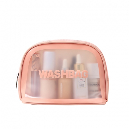 Set genti de voiaj pentru cosmetice, Tecos®, 6 dimensiuni diferite, impermeabile, roz [12]