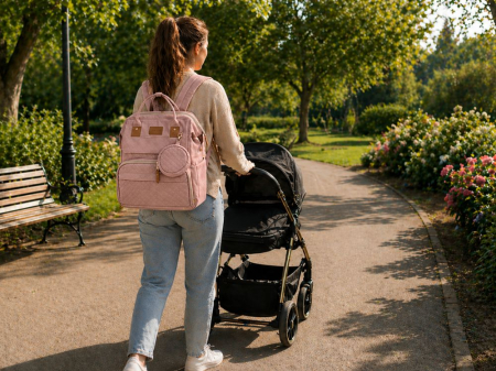 Set mamă și bebe Cracos MommyBag cu pătuț pliabil și gentuțe organizatoare impermeabile [13]