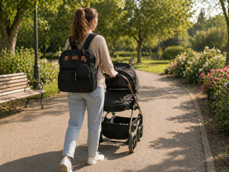 Set mamă și bebe Cracos MommyBag cu pătuț pliabil și gentuțe organizatoare impermeabile [12]