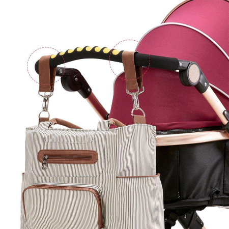 Set maternitate Cracos maro – geantă pentru mamă și bebeluș cu 6 accesorii [4]