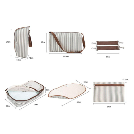 Set maternitate Cracos maro – geantă pentru mamă și bebeluș cu 6 accesorii [5]