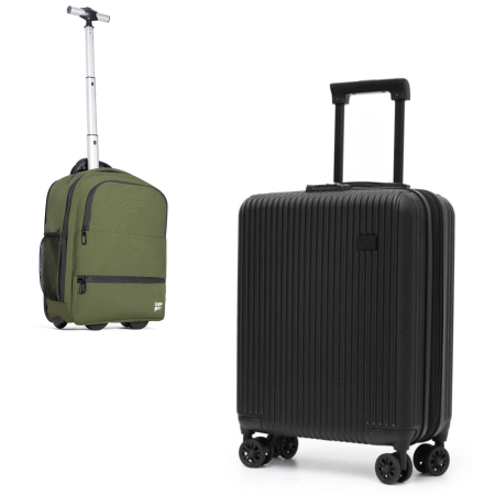 Bagaje de cabina CabinFly - set-priority-cabinfly-wizzair-troller-cabina-negru-55x40x20-extensibil-rucsac-hibrid-verde-40x30x20