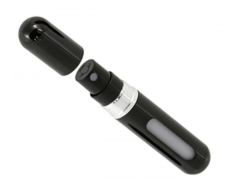 Set recipiente de parfumuri pentru calatorie, Tecos, 2 recipiente, culoare negru/argintiu, 5ml [1]