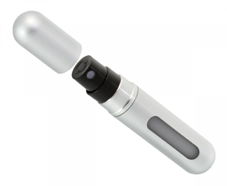 Set recipiente de parfumuri pentru calatorie, Tecos, 2 recipiente, culoare negru/argintiu, 5ml [2]