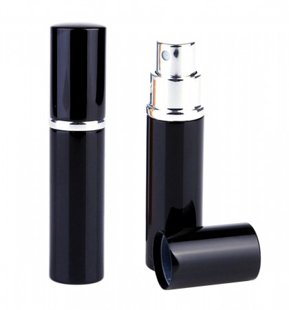 Organizatoare bagaje - Set recipiente parfumuri pentru calatorie, Tecos®, reincarcabil, culoare negru, 10ml, ideal pentru travel sau decantare