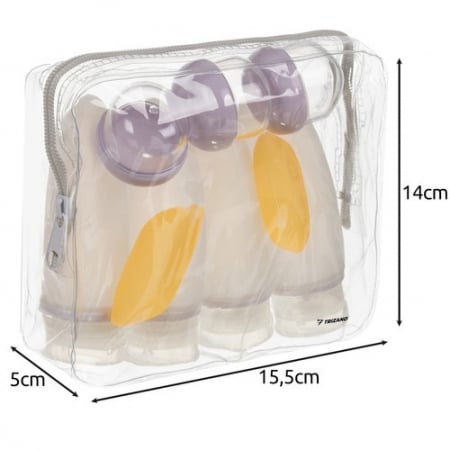 Set recipiente pentru cosmetice, Tecos, material plastic, albastru, 10 piese, ideale pentru trusa de calatorii [2]