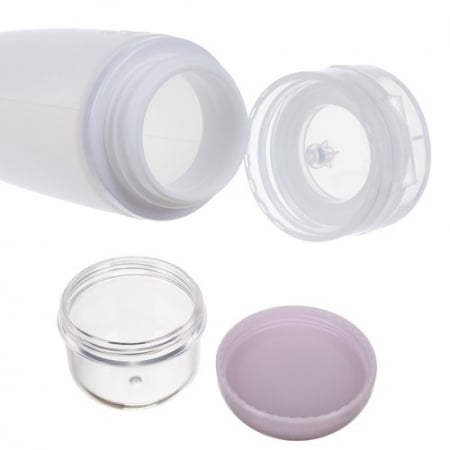 Set recipiente pentru cosmetice, Tecos, material plastic, albastru, 10 piese, ideale pentru trusa de calatorii [8]