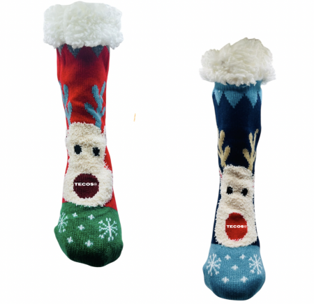 Set sosete termice de dama, cu design de sarbatori, Tecos®, marime 36-40, ambalate in cutie cadou, ideale pentru Sarbatorile de iarna, 2 perechi [0]