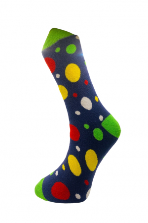 Sosete călduroase din bumbac cu motive de Crăciun pentru dama, multicolor, mărime 36-39, imprimeu buline colorate [1]