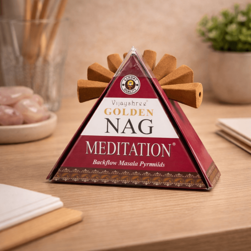 Conuri Parfumate Backflow Golden Nag Meditation – Piramida Sacra pentru Liniste si Claritate [4]