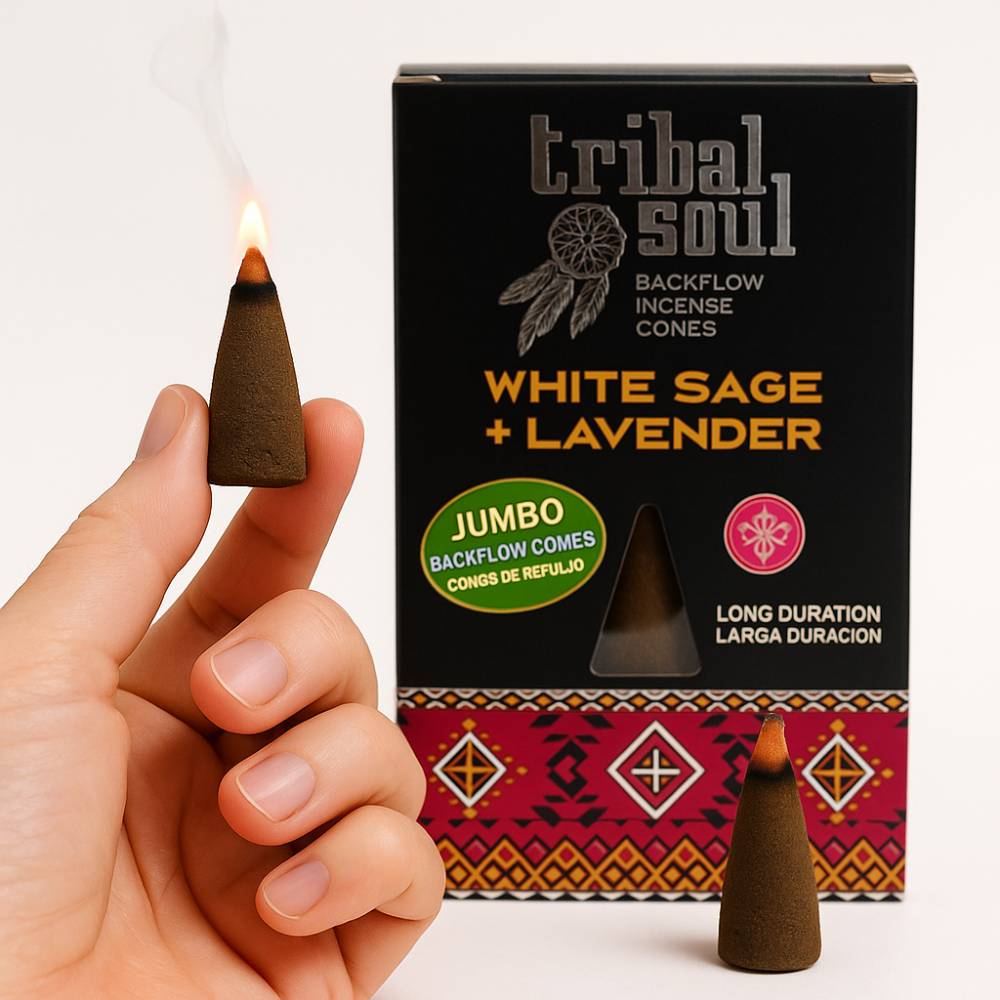 10 Conuri Tribal Soul Backflow Incense – Salvie si Lavanda [2]