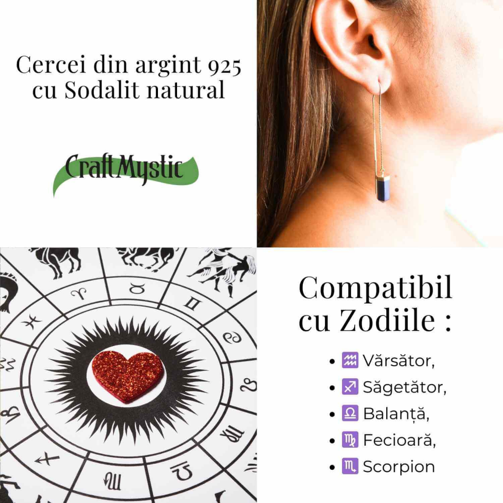 Cercei lungi din argint 925 cu sodalit – Liniste si claritate [4]