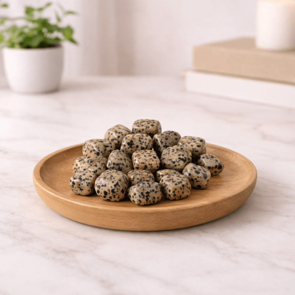 Jasp Dalmatian rulat – o piatra care aduce echilibru, stabilitate si o legatura blanda cu natura [2]