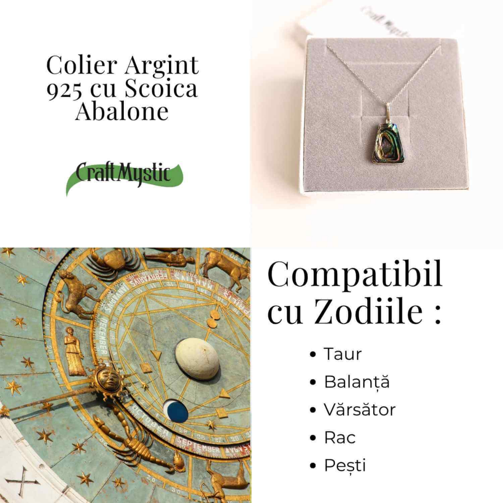 Echilibru si Stralucire Naturala – Colier Rotund cu Scoica Abalone si Argint 925 [4]