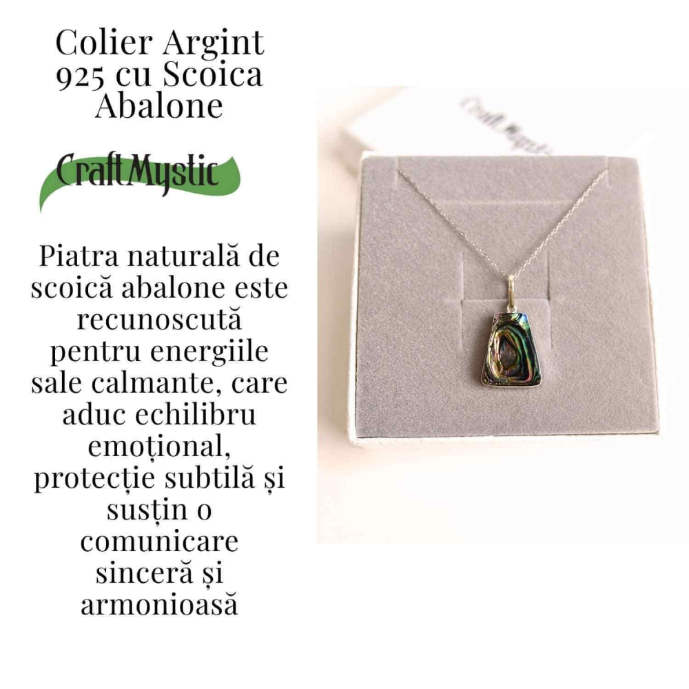 Echilibru si Stralucire Naturala – Colier Rotund cu Scoica Abalone si Argint 925 [3]