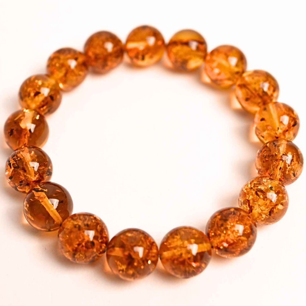 Bratara elastica 12 mm Chihlimbar Amber , Energie si protectie naturala