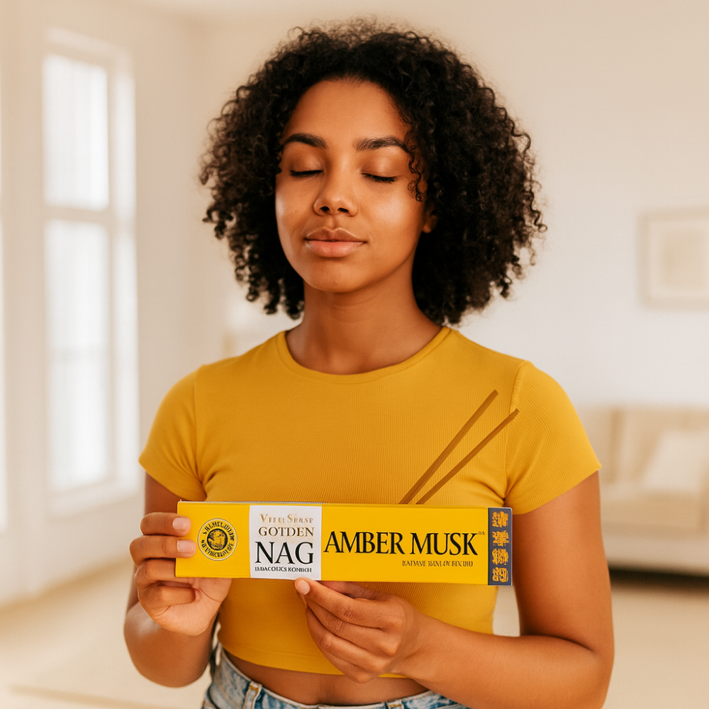 Betisoare Parfumate Golden Nag Amber Musk – Arome Calde, Confort si Atmosfera Sacra [3]