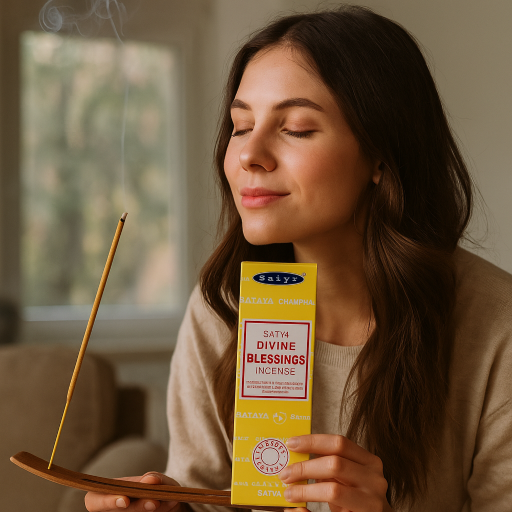 Betisoare parfumate Satya Divine Blessing – aroma sacra pentru meditatie si relaxare [3]