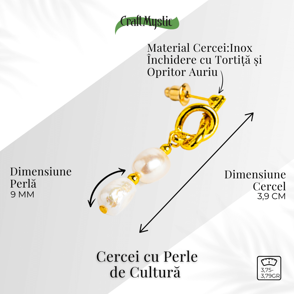Bijuterie feminina, cercei cu perle de cultura – Rafinament si simplitate aurie [3]