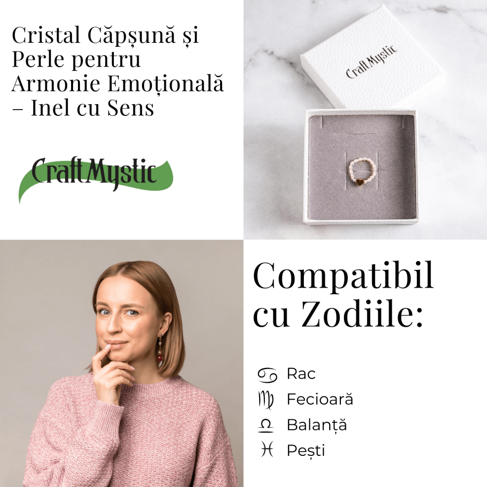 Inel cu sens – Cristal capsuna si perle pentru armonie emotionala [5]